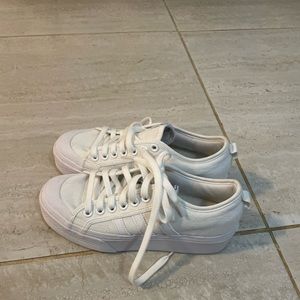 Adidas platform white sneakers